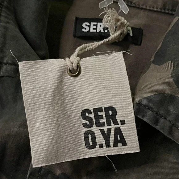 SER.O.YA Jacket Mens Medium Green Camo Military Field Coat Made In Italy SR103 - Picture 9 of 11